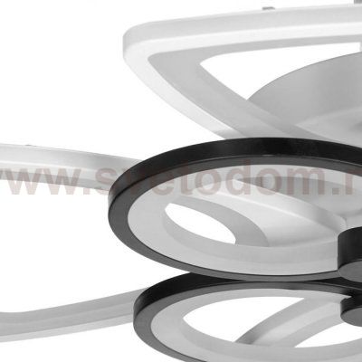 Люстра с ПДУ 671120/8 LED 224Вт диммер 3 режима 3000-6000К  белый-черный 64х64х14 см