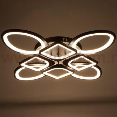 Люстра с ПДУ 671121/8 LED 216Вт диммер 3 режима 3000-6000К черный 72х54х14 см