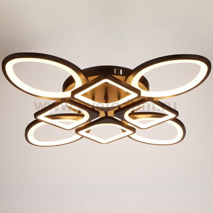 Люстра с ПДУ 671121/8 LED 216Вт диммер 3 режима 3000-6000К черный 72х54х14 см