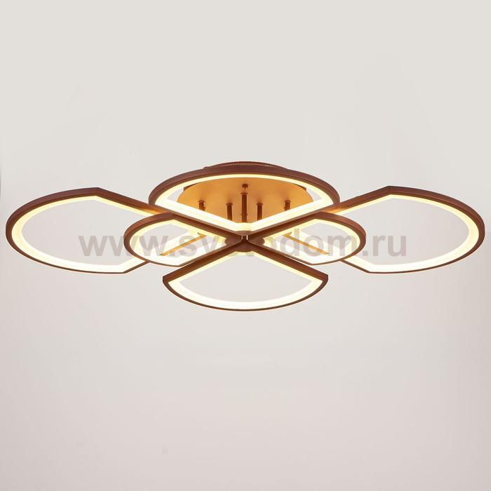 Люстра с ПДУ 671126/6 LED 216Вт диммер 3 режима 3000-6000К кофе 93х69х11 см