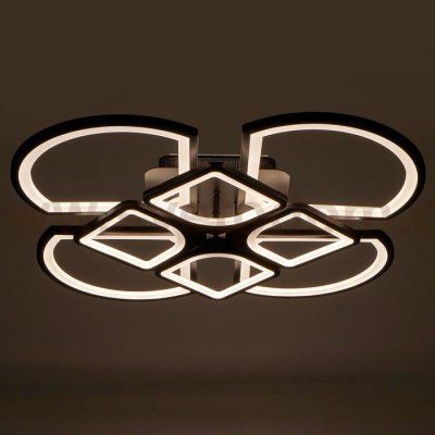 Люстра с ПДУ 671127/8 LED 240Вт диммер 3 режима 3000-6000К черный 70х70х14 см