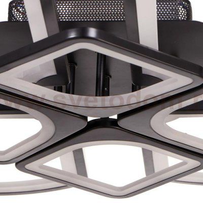 Люстра с ПДУ 671127/8 LED 240Вт диммер 3 режима 3000-6000К черный 70х70х14 см