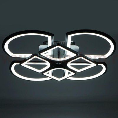 Люстра с ПДУ 671127/8 LED 240Вт диммер 3 режима 3000-6000К черный 70х70х14 см