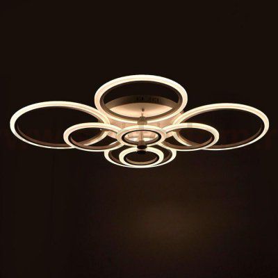 Люстра с ПДУ 671132/8 LED 224Вт диммер 3 режима 3000-6000К белый 107х82х9 см