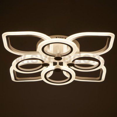 Люстра с ПДУ 671135/8 LED 160Вт диммер 3 режима 3000-6000К белый 51х51х12,5 см