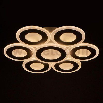 Люстра с ПДУ 671137/6 LED 204Вт диммер 3 режима 3000-6000К белый 50х50х6,5 см