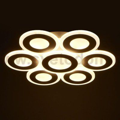 Люстра с ПДУ 671137/6 LED 204Вт диммер 3 режима 3000-6000К белый 50х50х6,5 см