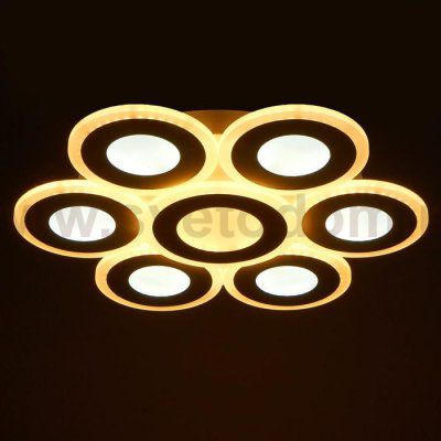 Люстра с ПДУ 671137/6 LED 204Вт диммер 3 режима 3000-6000К белый 50х50х6,5 см