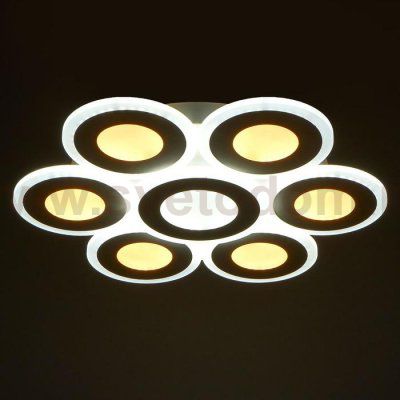 Люстра с ПДУ 671137/6 LED 204Вт диммер 3 режима 3000-6000К белый 50х50х6,5 см