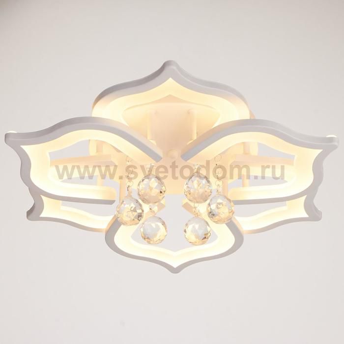 Люстра с ПДУ 671141/6 LED 170Вт диммер 3 режима 3000-6000К белый 51х51х20 см