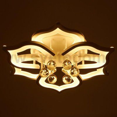 Люстра с ПДУ 671141/6 LED 170Вт диммер 3 режима 3000-6000К белый 51х51х20 см