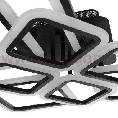 Люстра с ПДУ 671144/8 LED 192Вт диммер 3 режима 3000-6000К белый/черный 59х59х14 см