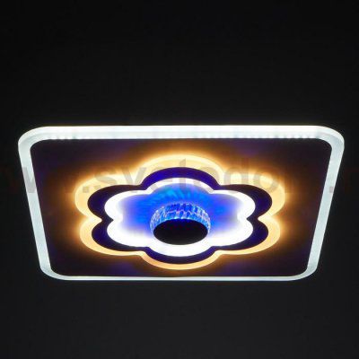 Светильник с ПДУ 671148/1 LED 136Вт диммер 3 режима RGB 3000-6000К белый 45х45х8 см