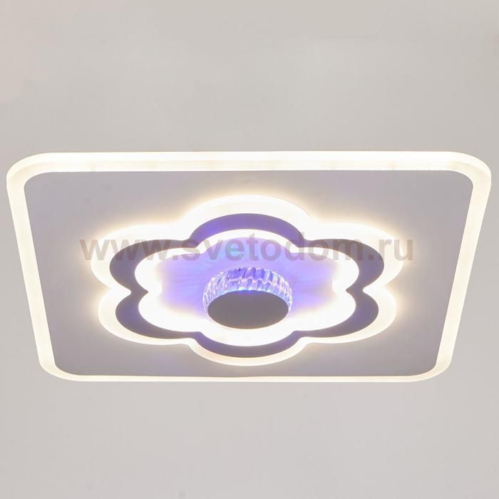 Светильник с ПДУ 671148/1 LED 136Вт диммер 3 режима RGB 3000-6000К белый 45х45х8 см