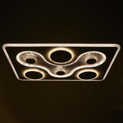 Люстра с ПДУ 671150/1 LED 252Вт диммер 3 режима 3000-6000К белый 90х80х8,5 см