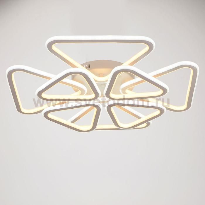 Люстра с ПДУ 671153/8 LED 240Вт диммер 3 режима 3000-6000К белый 65х65х10 см