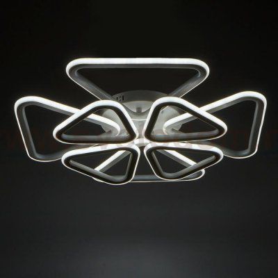 Люстра с ПДУ 671153/8 LED 240Вт диммер 3 режима 3000-6000К белый 65х65х10 см