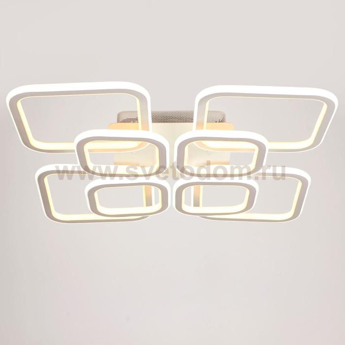 Люстра с ПДУ 671154/8 LED 232Вт диммер 3 режима 3000-6000К белый 60х60х13 см