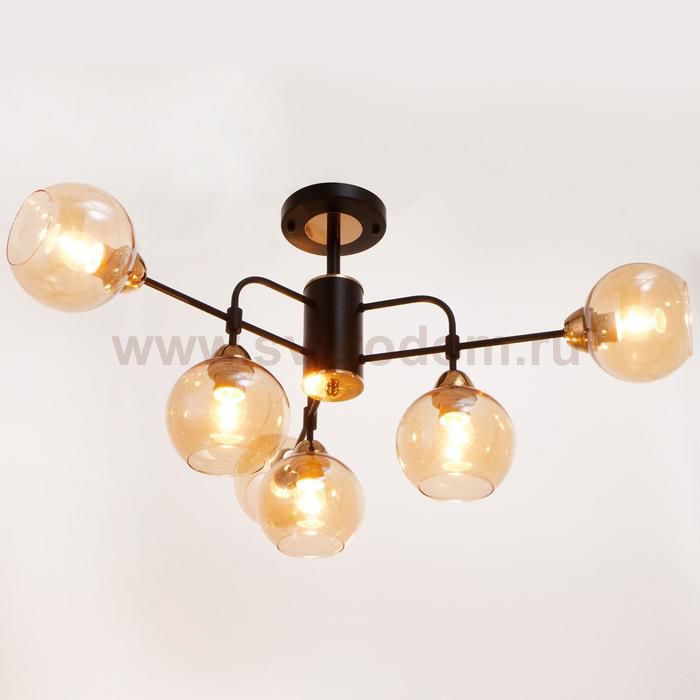 Люстра 670802/6 E27 40Вт черный-золото 85х85х46 см