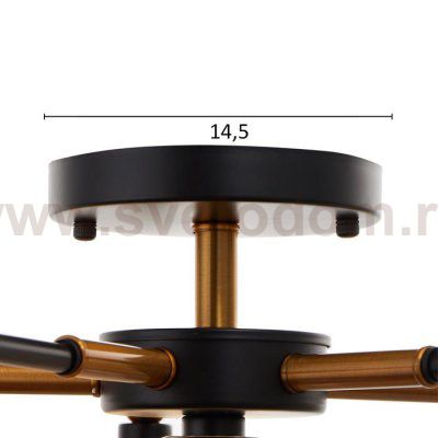 Люстра 670805/3+1 E27 40Вт+ G9 40Вт черный-золото 60х60х26 см