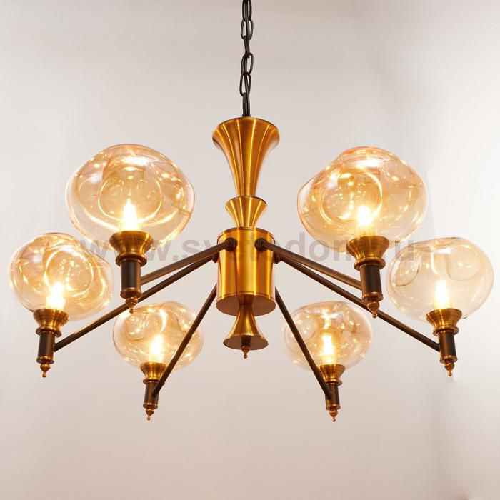 Люстра 670807/6 G9 40Вт черный-золото 57х57х84 см