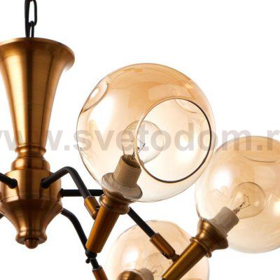 Люстра 670812/6 E14 40Вт черный-золото 77х77х84 см