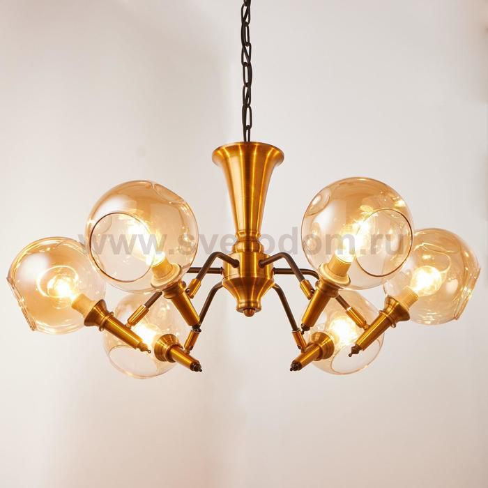 Люстра 670812/6 E14 40Вт черный-золото 77х77х84 см