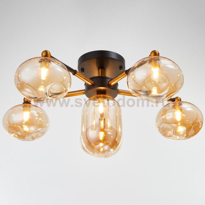 Люстра 670813/6 G9 40Вт черный-золото 61х61х25 см