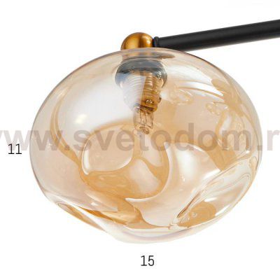 Люстра 670813/6 G9 40Вт черный-золото 61х61х25 см