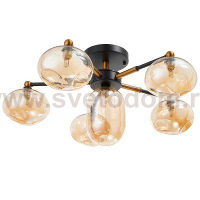 Люстра 670813/6 G9 40Вт черный-золото 61х61х25 см