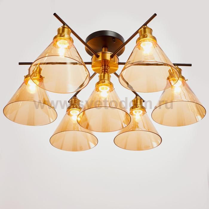 Люстра 670815/7 E27 40Вт черный-золото 72х72х27 см