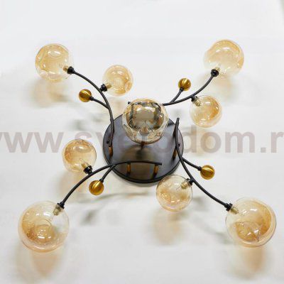 Люстра 670817/9 G9 40Вт черный-золото 100x100х28 см