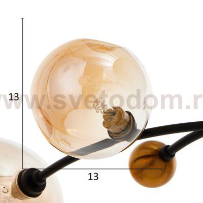 Люстра 670817/9 G9 40Вт черный-золото 100x100х28 см