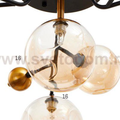 Люстра 670819/7 G9 40Вт черный-золото 70x70х28 см