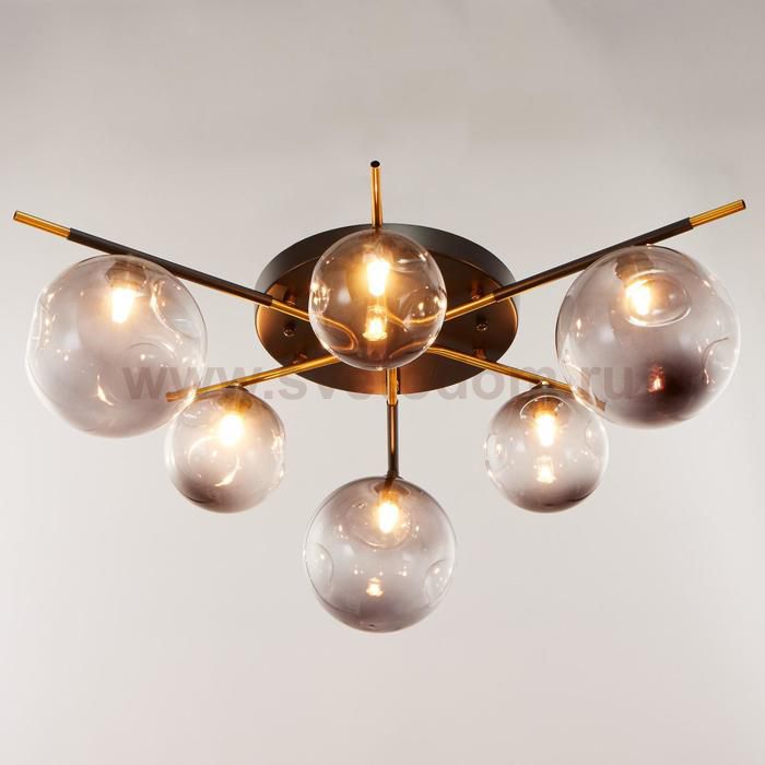 Люстра 670823/6 G9 40Вт черный-золото 65x65х25 см