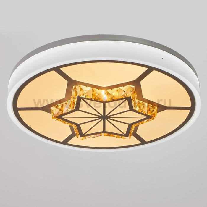 Светильник с ПДУ 670503N LED 105Вт 3 режима 3000-6000К диммер белый-хром 50х50х9 см