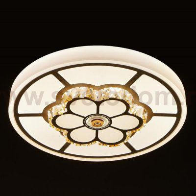 Светильник с ПДУ 670504N LED 105Вт 3 режима 3000-6000К диммер белый-хром 50х50х9 см