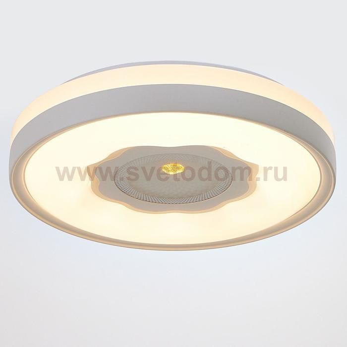 Светильник с ПДУ 670523N LED 80Вт 3 режима 3000-6000К диммер белый 49х49х9,5 см