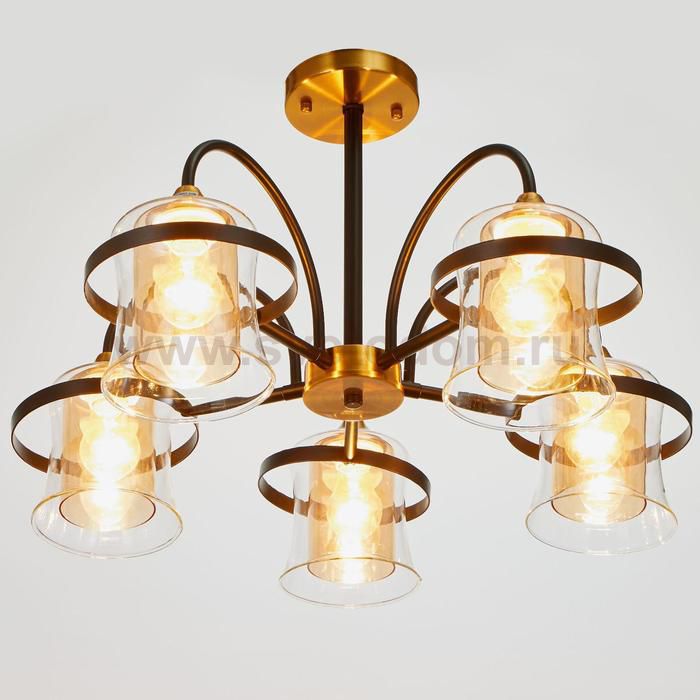 Люстра 673108/5 E27 40Вт бронза-черный 58х58х37 см