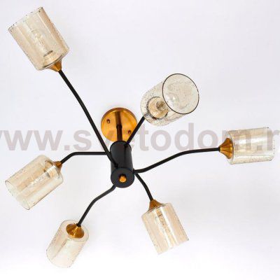 Люстра 673109/6 E27 40Вт бронза-черный 89х48х37,5 см