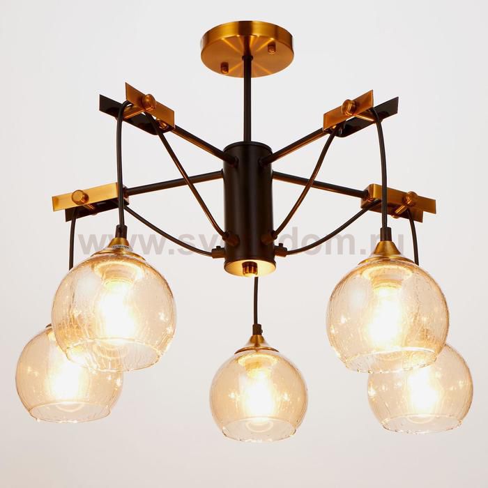 Люстра 673111/5 E27 40Вт бронза-черный 55х55х37 см