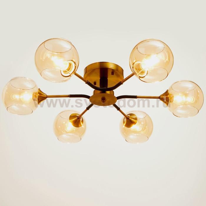 Люстра 673113/6 E27 40Вт бронза-черный 70х70х17 см