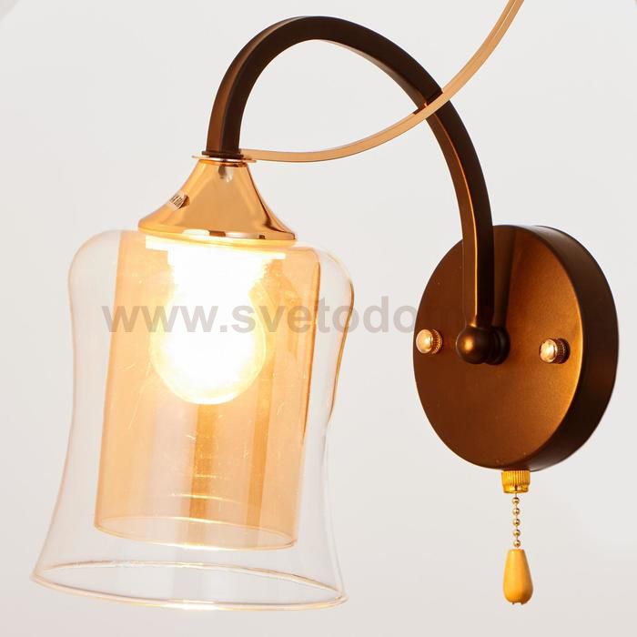 Бра 673117/1 E27 40Вт золото-черный 23х13х24,5 см