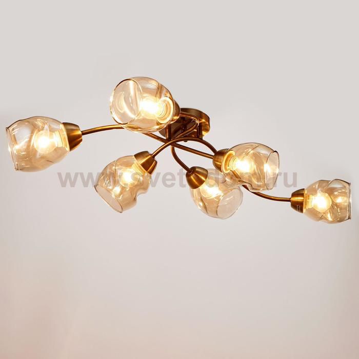 Люстра 673129/6 E27 40Вт бронза 70х48х19 см