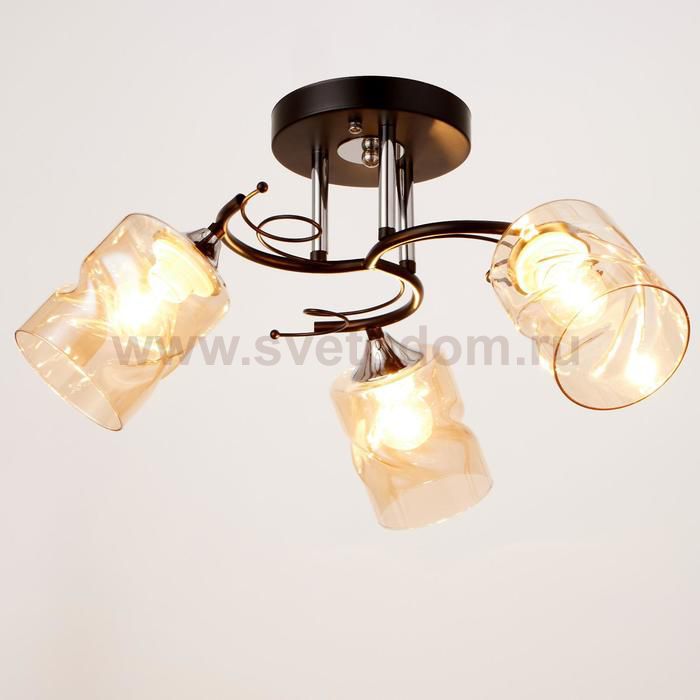 Люстра 673141/3 E27 40Вт черный-хром 56х56х28 см