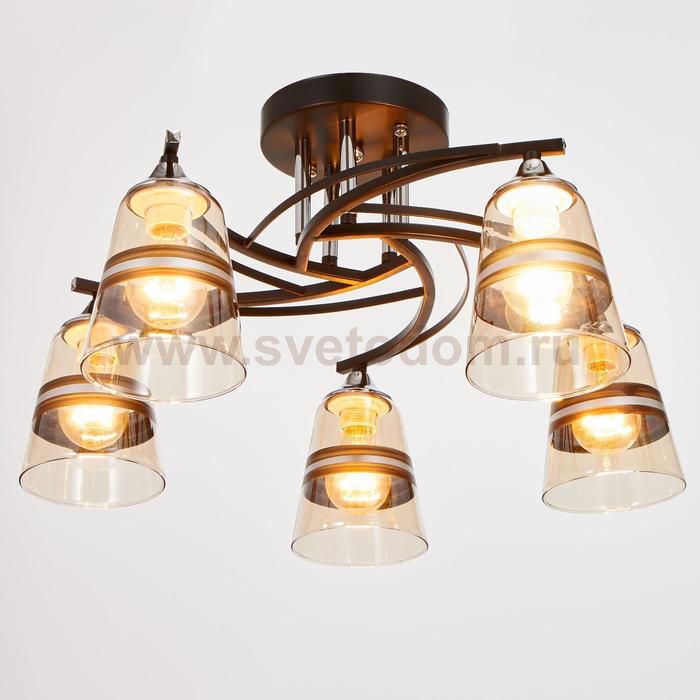 Люстра 673144/5 E27 40Вт черный-хром 53х53х29 см