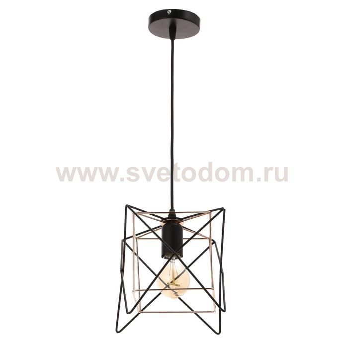 Светильник 669918/1 E27 40Вт черный-золото 18х18х118 см