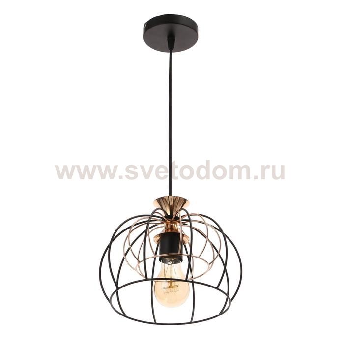 Светильник 669919/1 E27 40Вт черный-золото 25х25х116 см