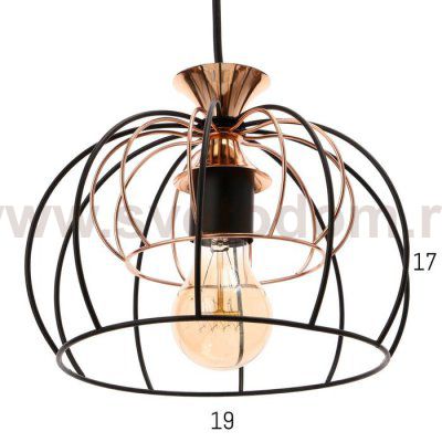 Светильник 669919/1 E27 40Вт черный-золото 25х25х116 см