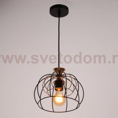 Светильник 669919/1 E27 40Вт черный-золото 25х25х116 см